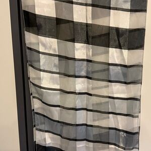 Black and White Striped Sheer Window Panel - Home Accents